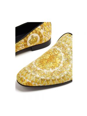 Jedwabne satynowe loafers wsuwane Versace