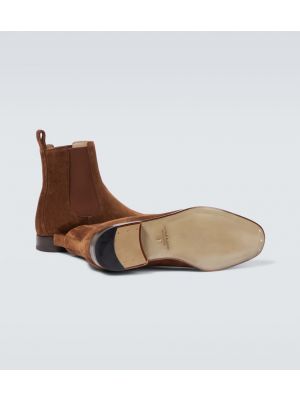 Zomšinės chelsea stiliaus batai Manolo Blahnik ruda