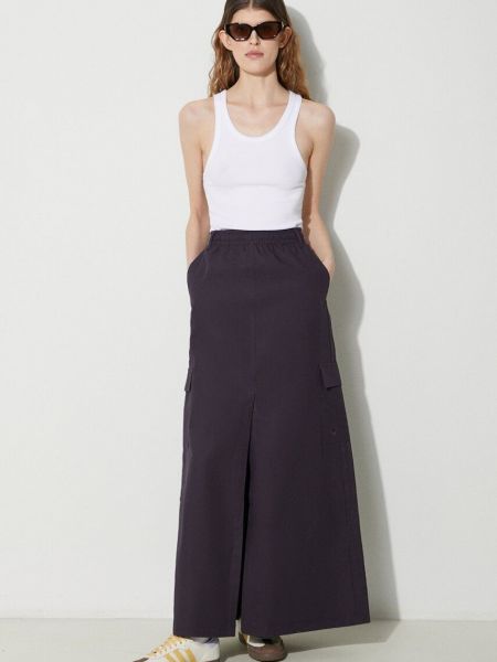 Bavlněné dlouhá sukně Adidas Originals fialové