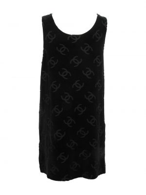 Sukienka bez rękawów z nadrukiem Chanel Pre-owned czarna