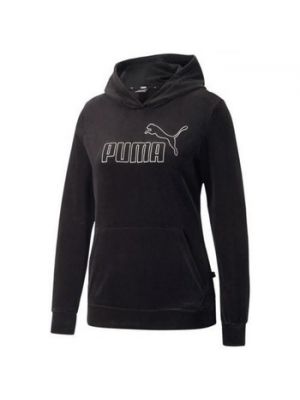 Velúr pulóver Puma fekete