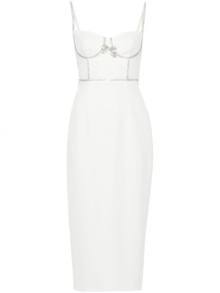 Μίντι φόρεμα με πετραδάκια Self-portrait λευκό