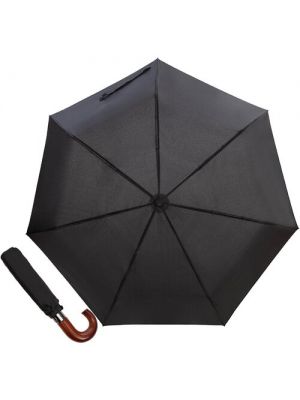 Зонт Guy de Jean, автомат, 2 сложения, купол 98 см., деревянная ручка, система «антиветер» черный