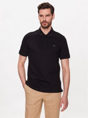 Polo marškinėliai slim fit Calvin Klein juoda