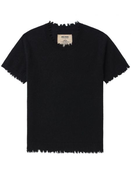 Kašmírové hedvábné tričko Uma Wang černé