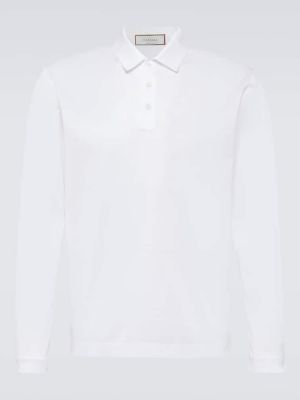 Памучна поло тениска Canali бяло