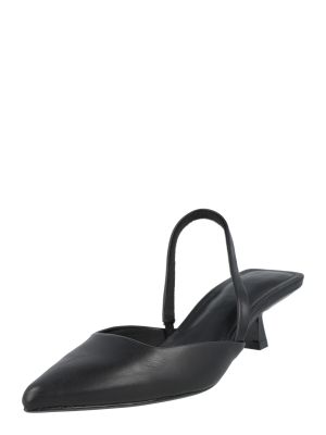 Полуотворени обувки с ток с отворена пета Only черно