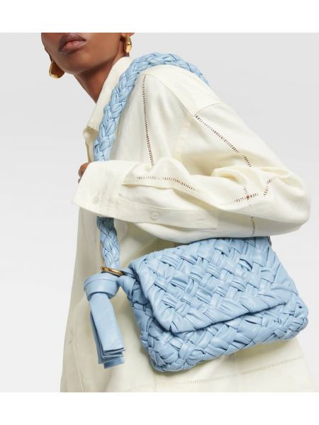 Δερμάτινη τσάντα ώμου Bottega Veneta μπλε