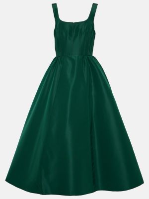 Hedvábné dlouhé šaty Carolina Herrera zelené