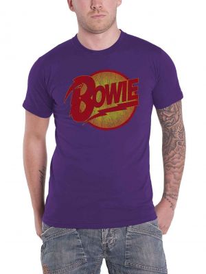 Футболка David Bowie фиолетовая