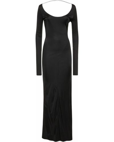 Sukienka długa z dżerseju z dekoltem w łódkę Tom Ford czarna