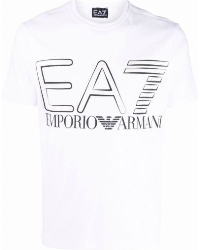 Trykt t-skjorte Ea7 Emporio Armani hvit