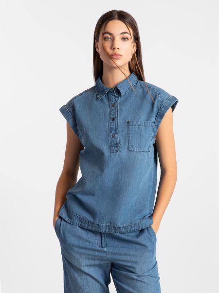 Блуза з коротким рукавом Armani Exchange синя