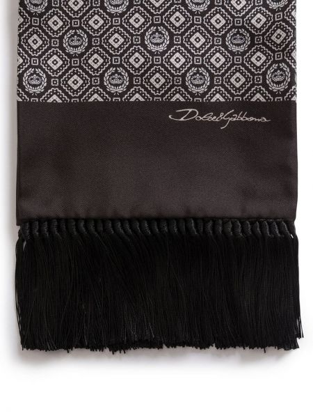Bufanda con estampado con estampado geométrico Dolce & Gabbana marrón