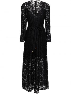 Krajkové dlouhé šaty Zimmermann černé