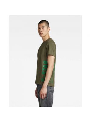 Camisa de algodón de estrellas G-star verde