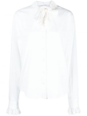 Блуза с панделка с дантела Philosophy Di Lorenzo Serafini бяло