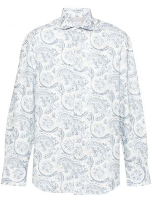 Βαμβακερό πουκάμισο με σχέδιο paisley Brunello Cucinelli
