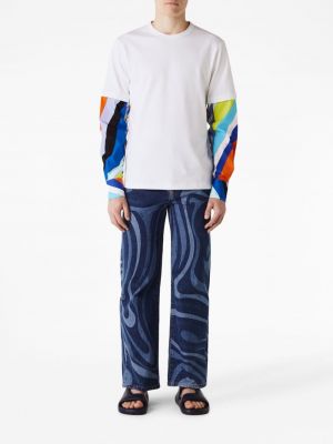 Koszulka z nadrukiem w abstrakcyjne wzory Pucci biała
