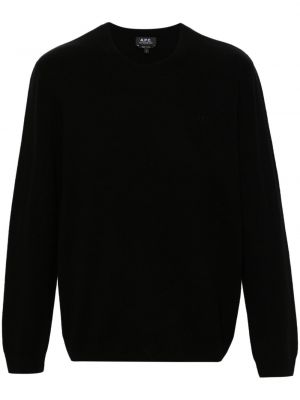 Volneni pulover z vezenjem A.p.c. črna