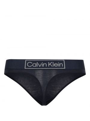 Kokvilnas stringi Calvin Klein zils