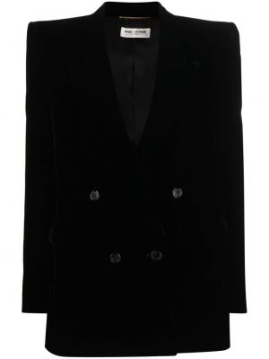 Копринена коктейлна рокля Saint Laurent черно