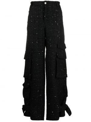 Pantaloni cargo din tweed Gcds negru
