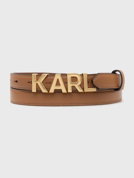 Kožený pásek Karl Lagerfeld hnědý