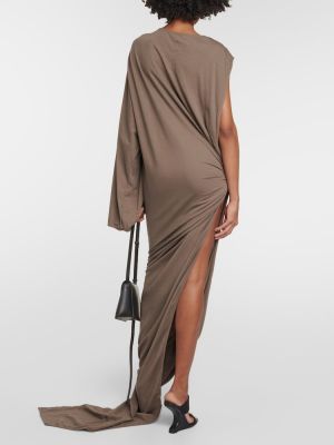 Sukienka długa bawełniana Rick Owens beżowa