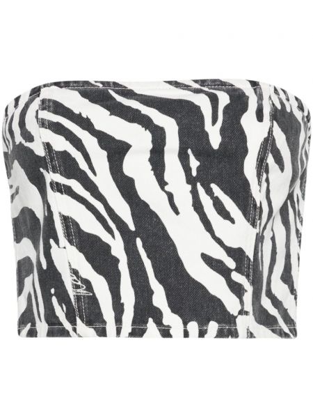 Zebra mintás crop top nyomtatás Rotate Birger Christensen