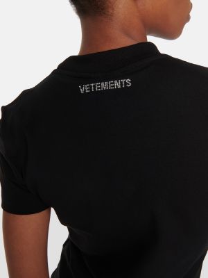 Памучна тениска от джърси Vetements черно