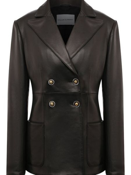 Кожаный пиджак Giulia Gurman черный