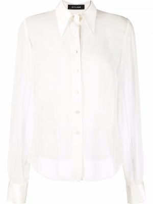 Прозрачна риза с копчета Styland бяло