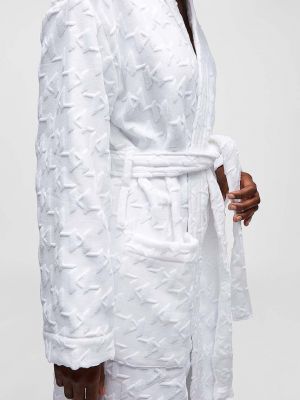 Szlafrok bawełniany Karl Lagerfeld biały