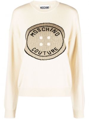 Vlnený sveter Moschino béžová