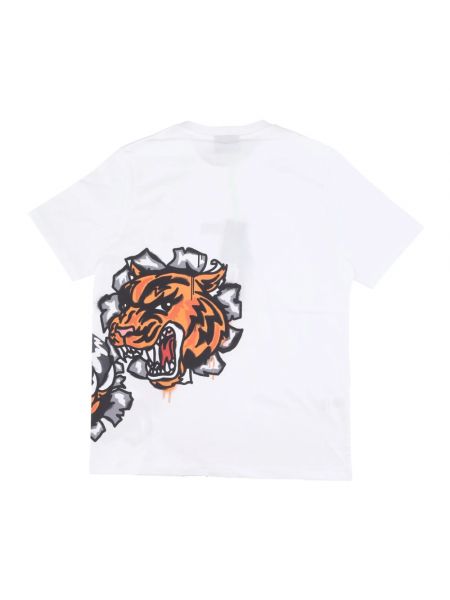 Koszulka w tygrysie prążki Disclaimer biała