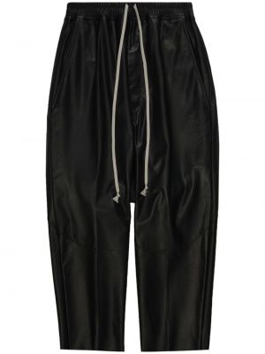 Pantaloni din piele Rick Owens negru