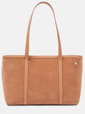 Shopper torbica od brušene kože Loro Piana ružičasta