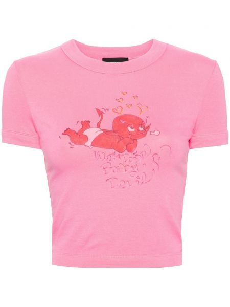 T-krekls ar apdruku We11done rozā