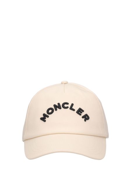 Bomull brodert cap Moncler hvit