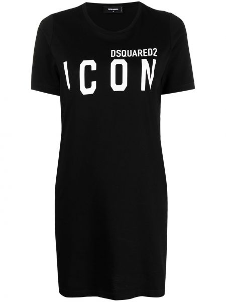 Сукня -футболка з логотипом Dsquared2, чорне