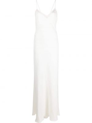 Макси рокля с v-образно деколте Brunello Cucinelli бяло