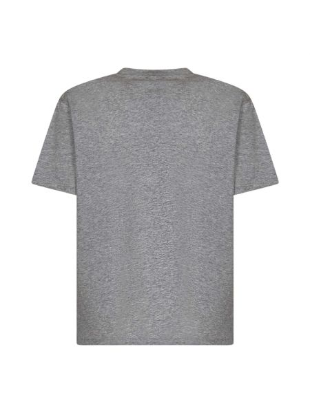 Camisa de algodón de cuello redondo Balmain gris