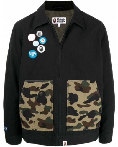 Kamuflere zip lang jakke A Bathing Ape® svart