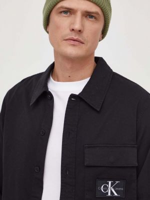 Džínová košile relaxed fit Calvin Klein Jeans černá