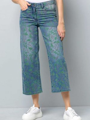 Расклешенные джинсы Alba Moda, синий/зеленый