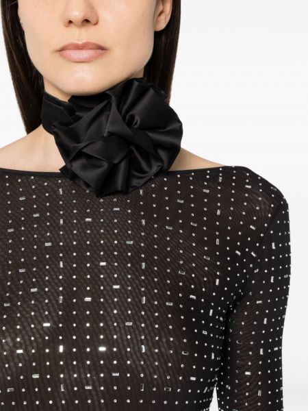 Krawat w kwiatki Atu Body Couture czarny