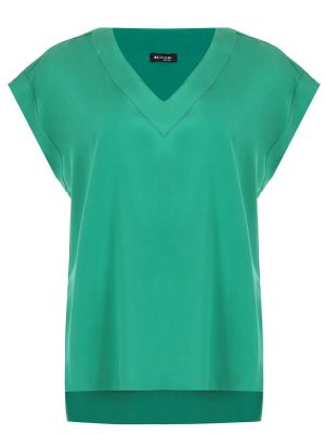 Шелковая блузка Kiton зеленая