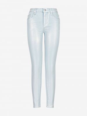 Серебряные джинсы с принтом Armani Exchange
