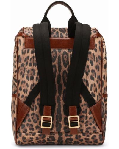Leopardí kožený batoh s potiskem Dolce & Gabbana